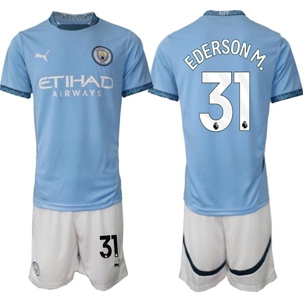 2024-25 Manchester City #31 Ederson M. Blue Home Soccer Jersey