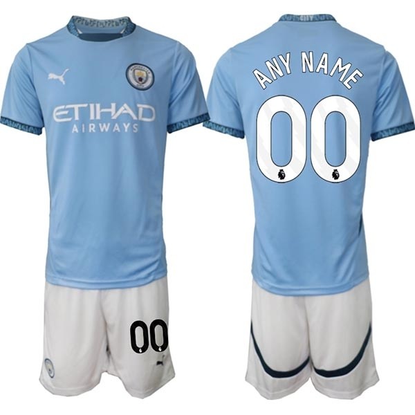 2024-25 Manchester City Custom Blue Home Soccer Jersey(Name and number remark in comment column)