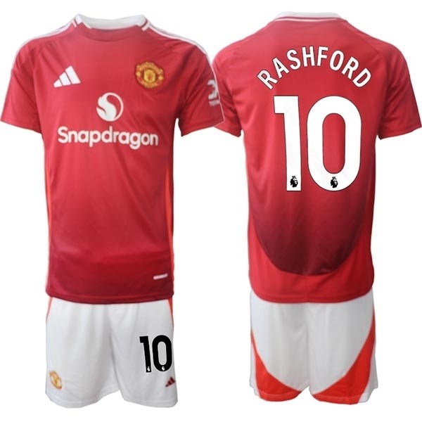 2024-25 Manchester United #10 Marcus Rashford Red Home Soccer Jersey