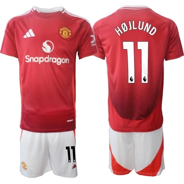 2024-25 Manchester United #11 Rasmus Hojlund Red Home Soccer Jersey