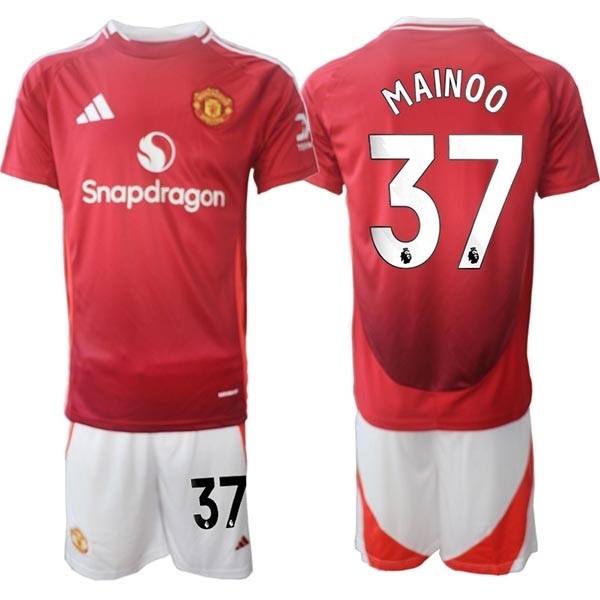 2024-25 Manchester United #37 Kobbie Mainoo Red Home Soccer Jersey