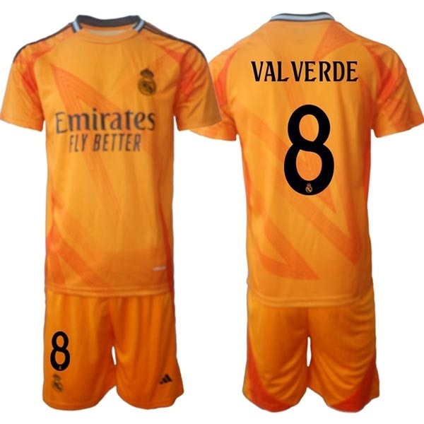 2024-25 Real Madrid #8 Federico Valverde Yellow Away White Home Soccer jersey