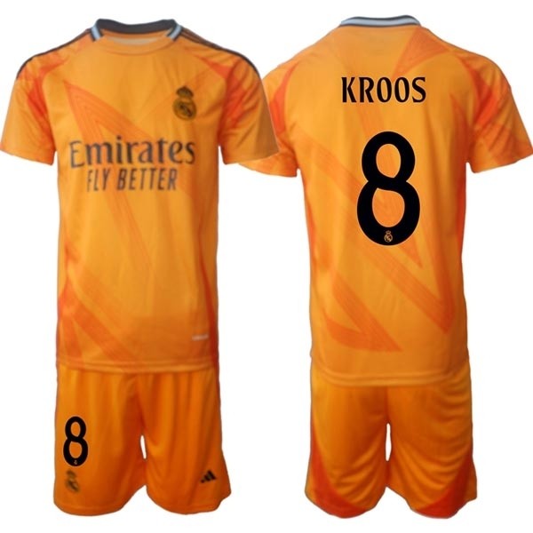 2024-25 Real Madrid #8 Toni Kroos Yellow Away Soccer jersey