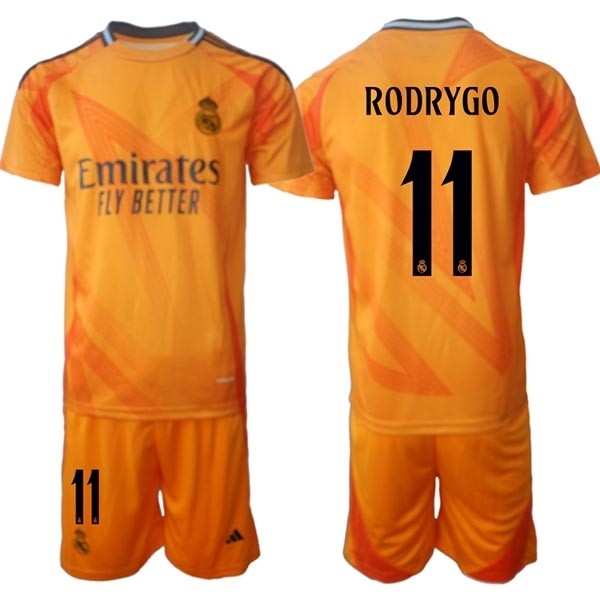 2024-25 Real Madrid #11 Rodrygo Yellow Away Soccer jersey