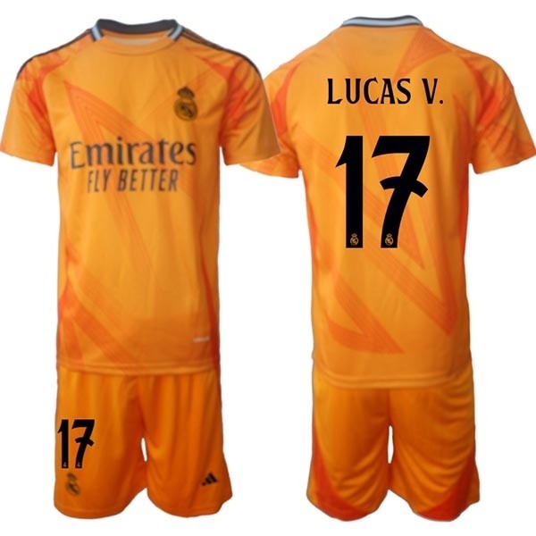 2024-25 Real Madrid #17 Lucas V.Yellow Away Soccer jersey