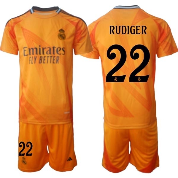 2024-25 Real Madrid #22 Antonio Rudiger Yellow Away Soccer jersey