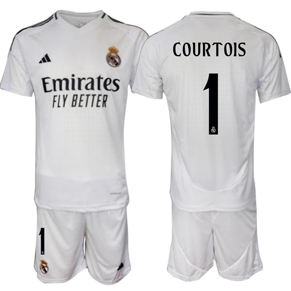 2024-25 Real Madrid #1 Thibault Courtois White Home Soccer Jersey