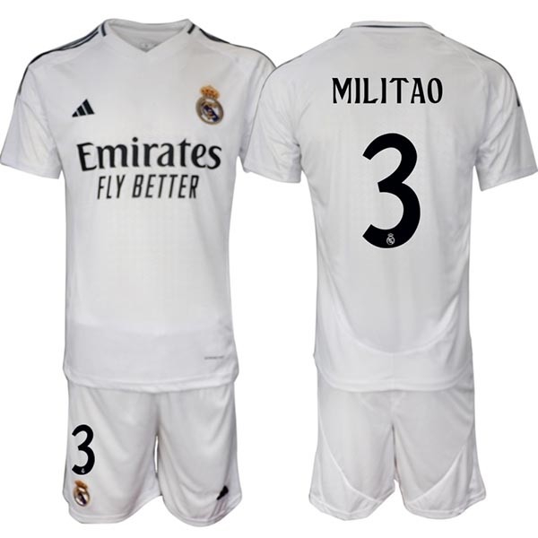 2024-25 Real Madrid #3 Eder Militao White Home Soccer jersey