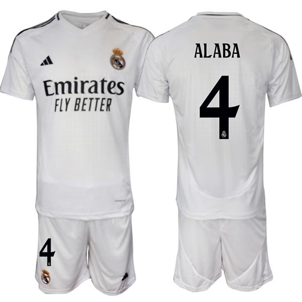 2024-25 Real Madrid #4 David Alaba White Home Soccer jersey