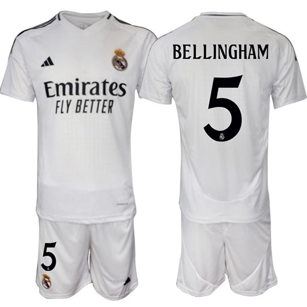 2024-25 Real Madrid #5 Jude Bellingham White Home Soccer jersey