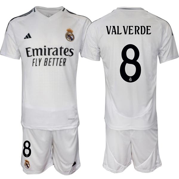 2024-25 Real Madrid #8 Federico Valverde White Home Soccer jersey