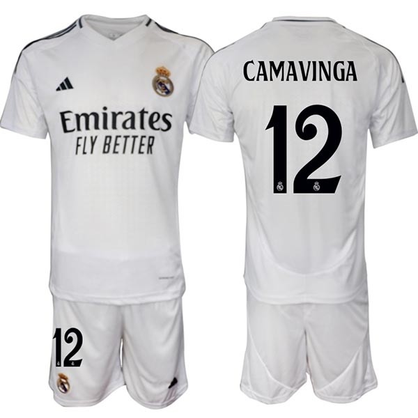 2024-25 Real Madrid #12 Eduardo Camavinga White Home Soccer jersey