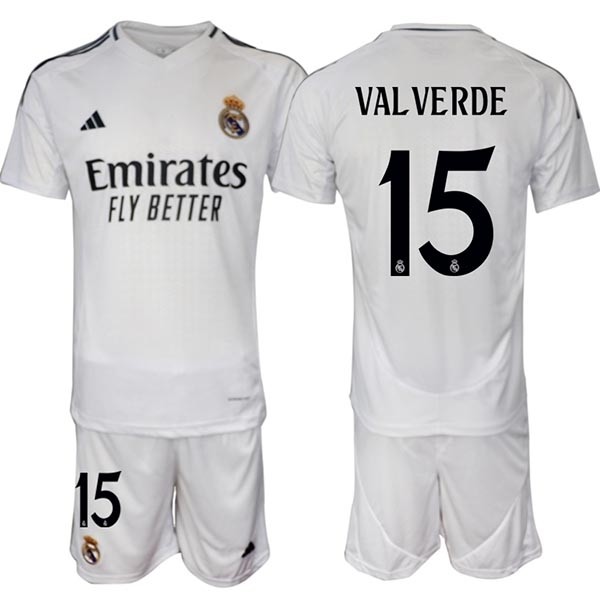 2024-25 Real Madrid #15 Federico Valverde White Home Soccer jersey