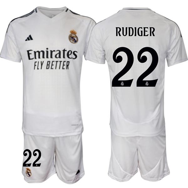 2024-25 Real Madrid #22 Antonio Rudiger White Home Soccer jersey