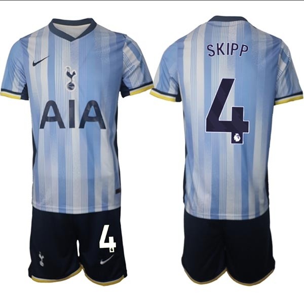 2024-25 Tottenham Hotspur #4 Oliver Skipp Blue Away Soccer Jersey