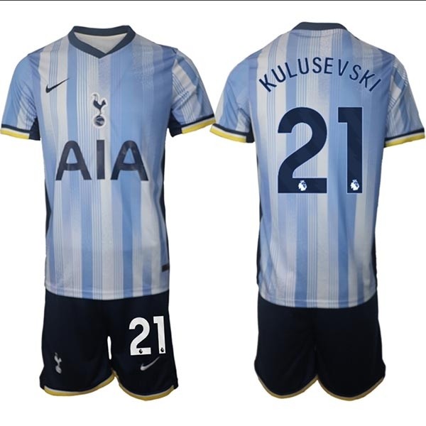 2024-25 Tottenham Hotspur #21 Dejan Kulusevski Blue Away Soccer Jersey