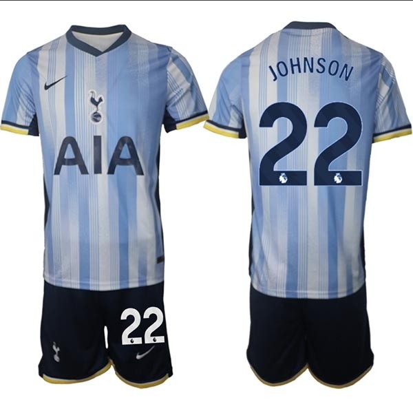 2024-25 Tottenham Hotspur #22 Brennan Johnson Blue Away Soccer Jersey