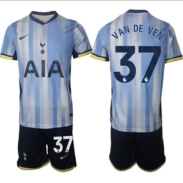 2024-25 Tottenham Hotspur #37 Micky van de Ven Blue Away Soccer Jersey