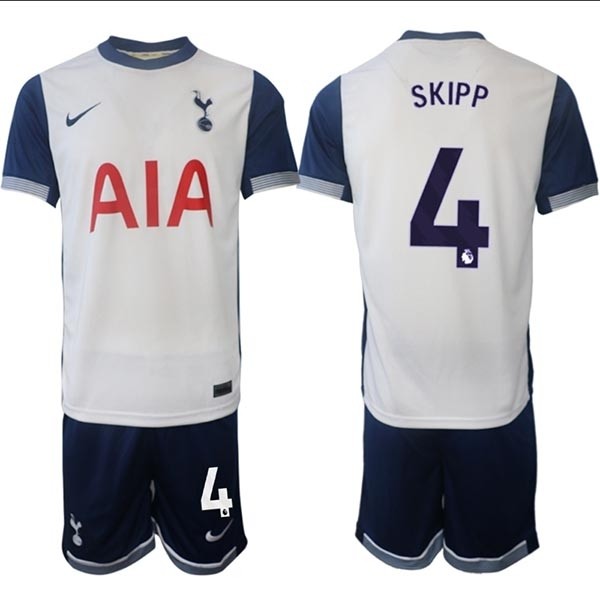 2024-25 Tottenham Hotspur #4 Oliver Skipp White Home Soccer Jersey