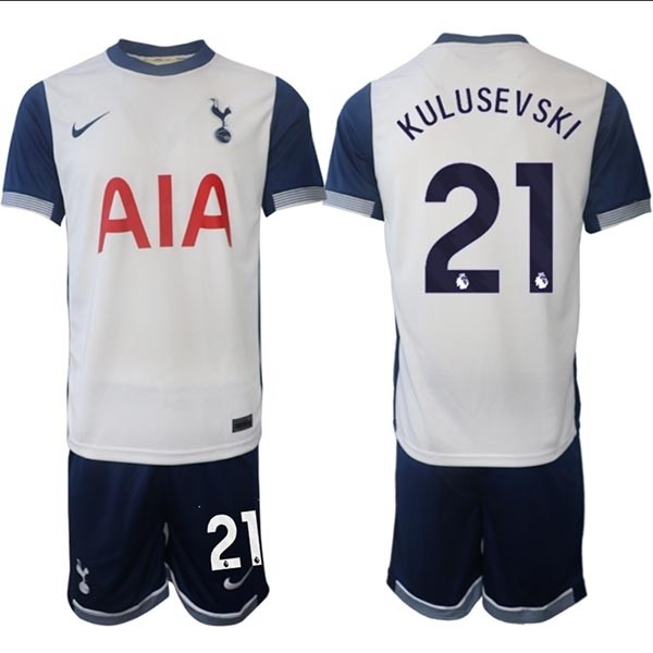 2024-25 Tottenham Hotspur #21 Dejan Kulusevski White Home Soccer Jersey