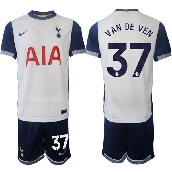 2024-25 Tottenham Hotspur #37 Micky van de Ven White Home Soccer Jersey