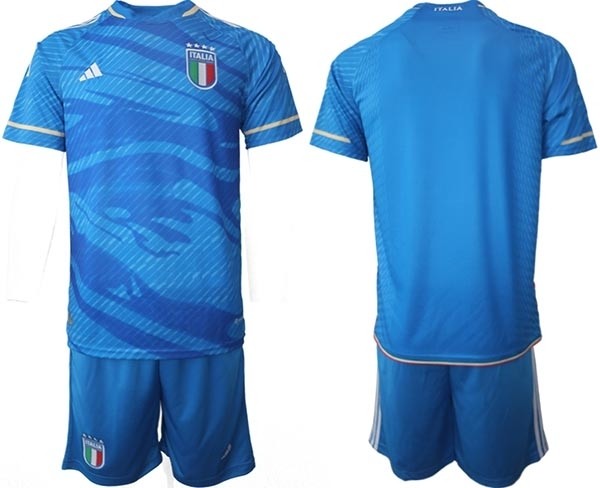 Italy 2023 Adidas Blank Blue Home Soccer Jersey