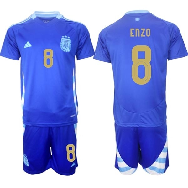 2024-25 Argentina #8 Enzo Fernandez Blue Away Soccer Jersey