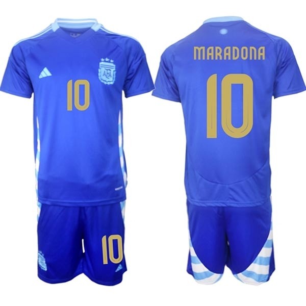 2024-25 Argentina #10 Diego Maradona  Blue Away Soccer Jersey