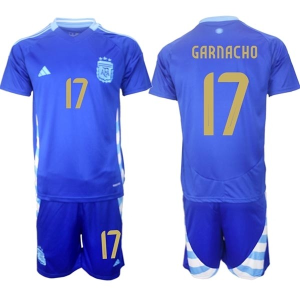 2024-25 Argentina #17 Alejandro Garnacho Blue Away Soccer Jersey