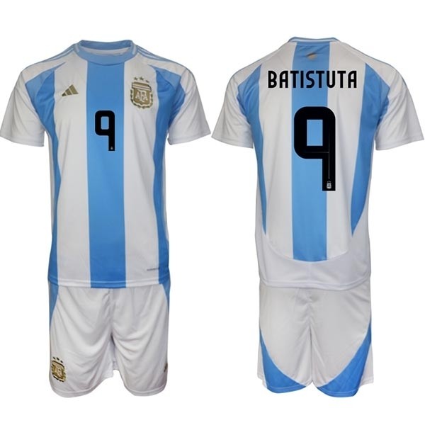 2024-25 Argentina #9 Gabriel Batistuta White-Blue Home Soccer Jersey