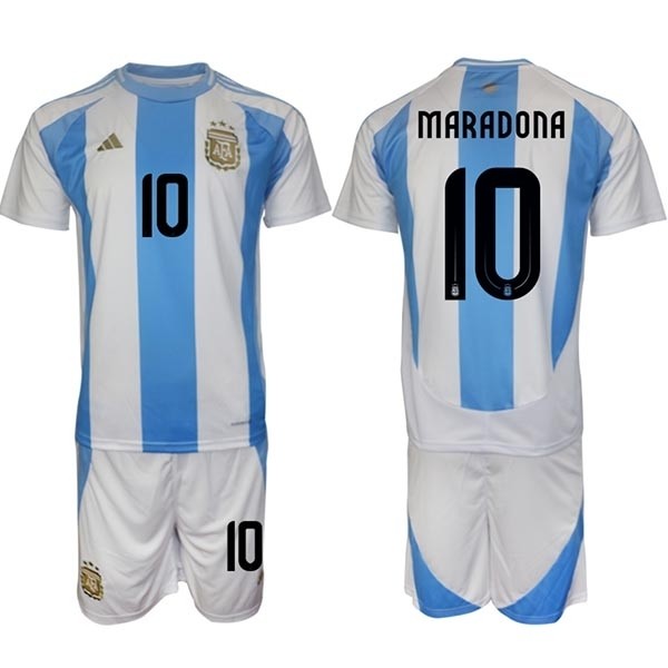 2024-25 Argentina #10 Diego Maradona  White-Blue Home Soccer Jersey