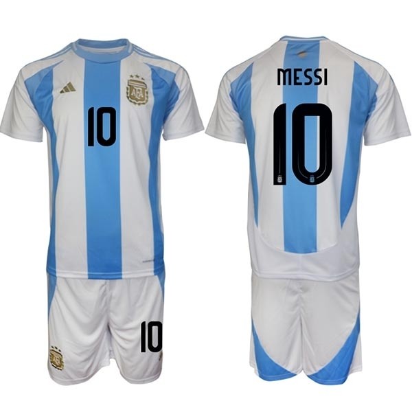 2024-25 Argentina #10 Lionel Messi White-Blue Home Soccer Jersey