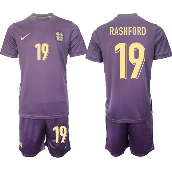 2024-25 England #19 Marcus Rashford Purple Away Soccer Jersey