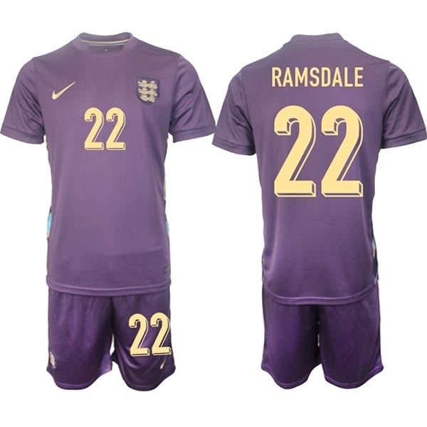 2024-25 England #22 Aaron Ramsdale Purple Away Soccer Jersey