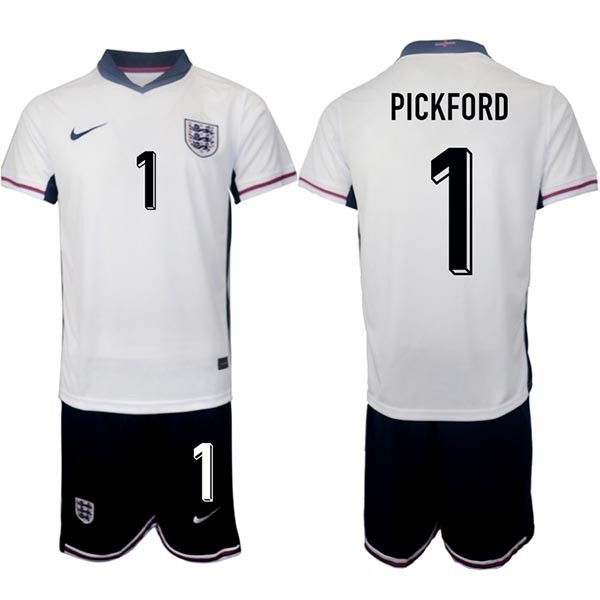 2024-25 England #1 Jordan Pickford White Home Soccer Jersey