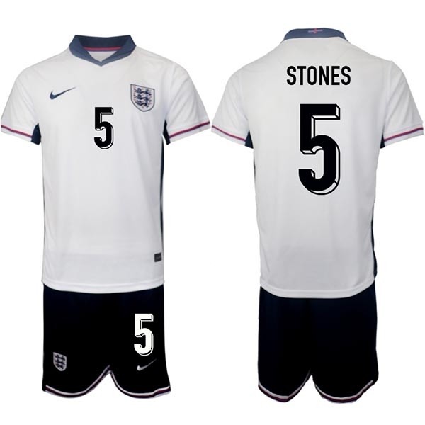 2024-25 England #5 John Stones White Home Soccer Jersey