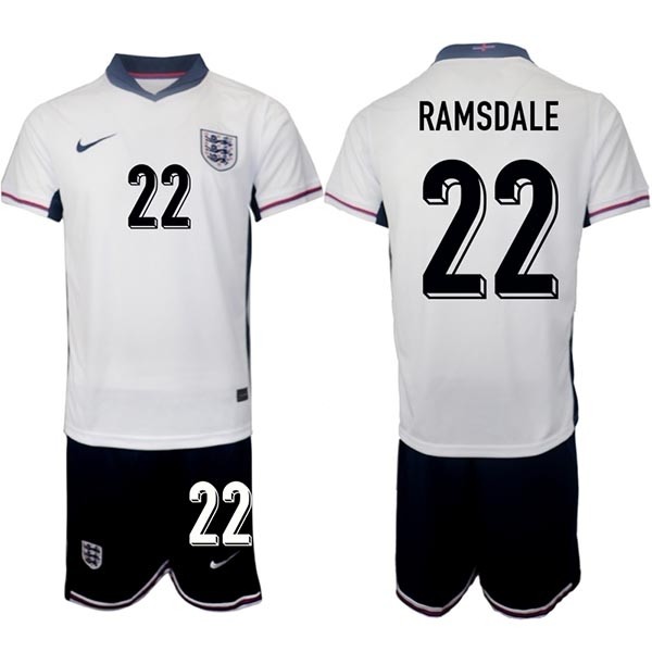 2024-25 England #22 Aaron Ramsdale White Home Soccer Jersey