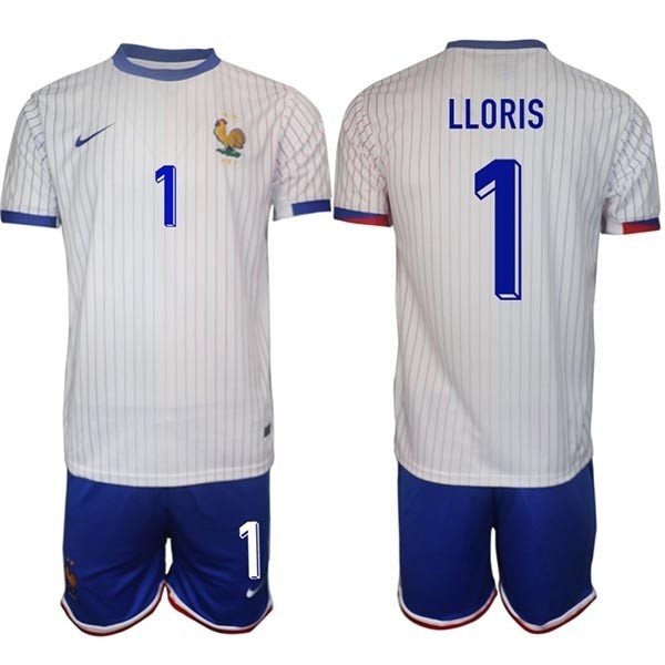 2024-25 France #1 Hugo Lloris White Away Soccer Jersey