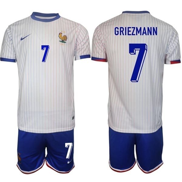 2024-25 France #7 Antoine Griezmann White Away Soccer Jersey