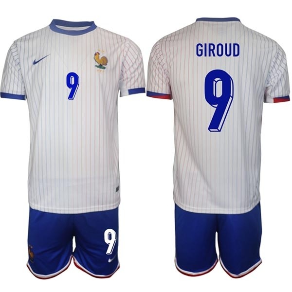 2024-25 France #9 Olivier Giroud White Away Soccer Jersey