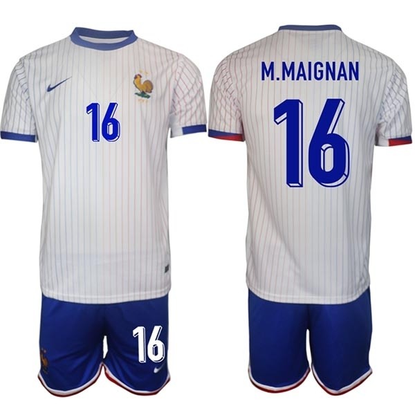 2024-25 France #16 M.Maignan White Away Soccer Jersey