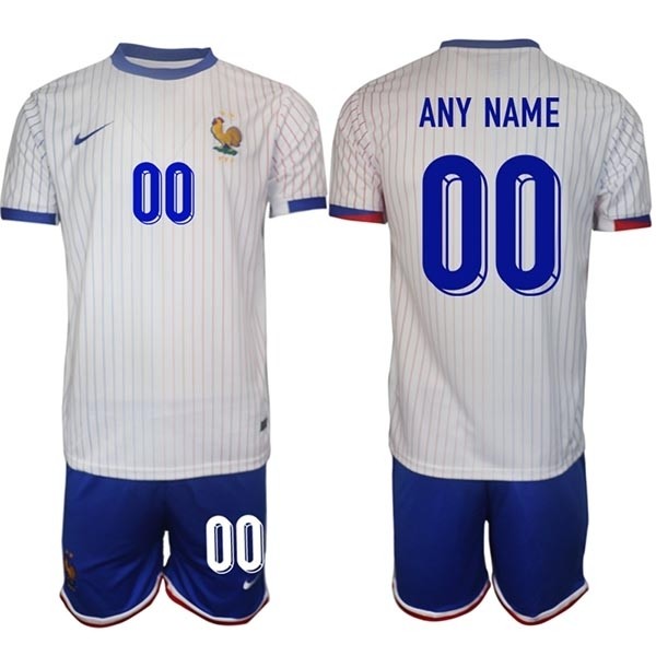 2024-25 France Custom White Away Soccer Jersey(Name and number remark in comment column)