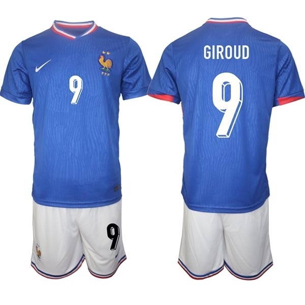 2024-25 France #9 Olivier Giroud Blue Home Soccer Jersey