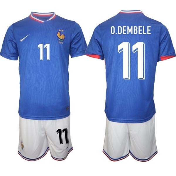 2024-25 France #11 O.Dembele Blue Home Soccer Jersey