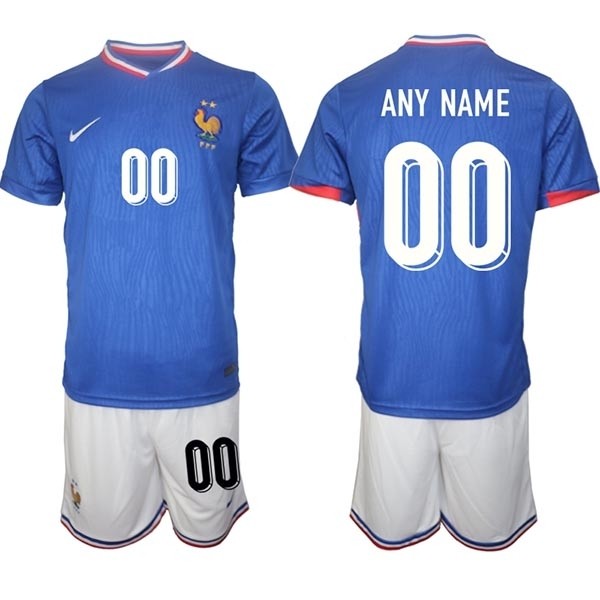 2024-25 France Custom Blue Home Soccer Jersey(Name and number remark in comment column)