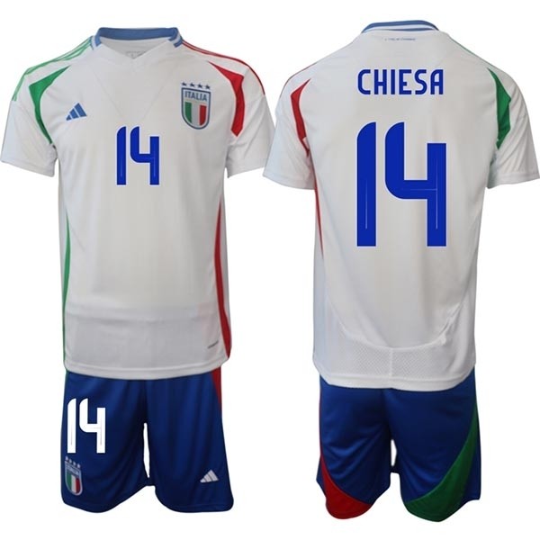 2024-25 Italy #14 Federico Chiesa White Away Soccer Adidas Jersey