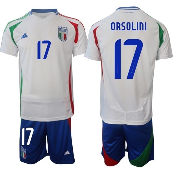 2024-25 Italy #17 Riccardo Orsolini White Away Soccer Adidas Jersey