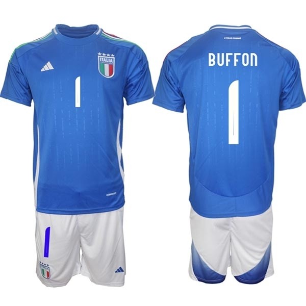 2024-25 Italy #1 Gianluigi Buffon Blue Home Soccer Adidas Jersey