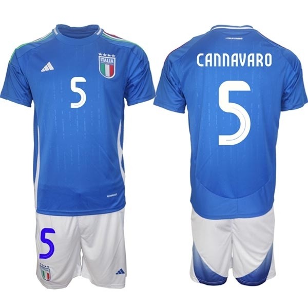 2024-25 Italy #5 Fabio Cannavaro Blue Home Soccer Adidas Jersey