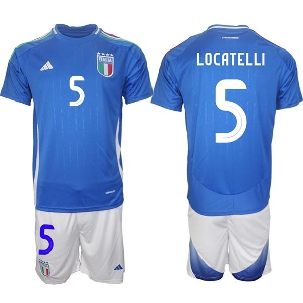 2024-25 Italy #5 Manuel Locatelli Blue Home Soccer Adidas Jersey